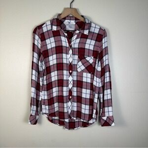RAILS Hunter Western Womens Small Red Button Down Plaid‎ Shirt